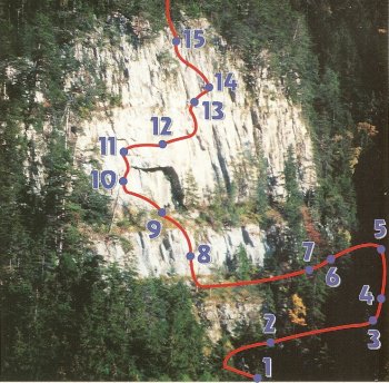 Sezioni della Via Ferrata di Tière (44776 bytes)
